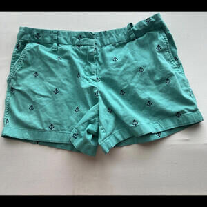 British Khaki | Green w/ Blue Anchors Women's Shorts - Size 10